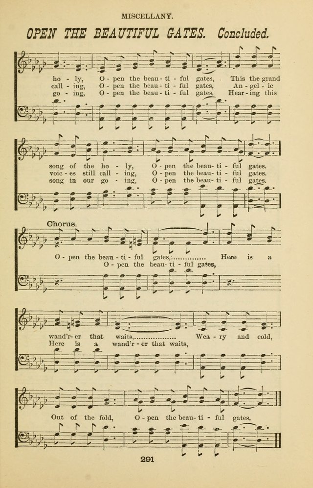 Prayer and Praise: or Hymns and Tunes for Prayer Meetings, Praise Meetings, Experience Meetings, Revivals, Missionary Meetings and all special occasions of Christian work and worship page 291