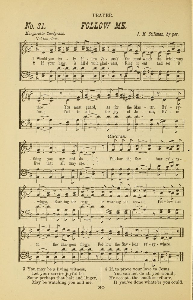Prayer and Praise: or Hymns and Tunes for Prayer Meetings, Praise Meetings, Experience Meetings, Revivals, Missionary Meetings and all special occasions of Christian work and worship page 30
