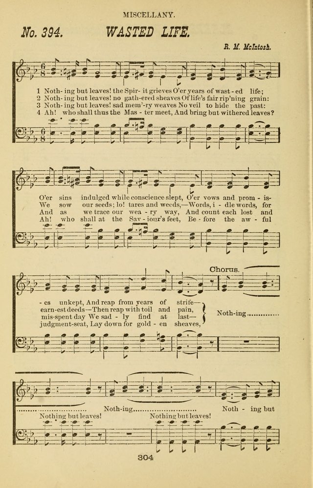 Prayer and Praise: or Hymns and Tunes for Prayer Meetings, Praise Meetings, Experience Meetings, Revivals, Missionary Meetings and all special occasions of Christian work and worship page 304