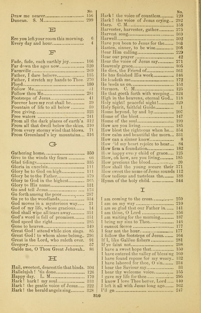 Prayer and Praise: or Hymns and Tunes for Prayer Meetings, Praise Meetings, Experience Meetings, Revivals, Missionary Meetings and all special occasions of Christian work and worship page 316