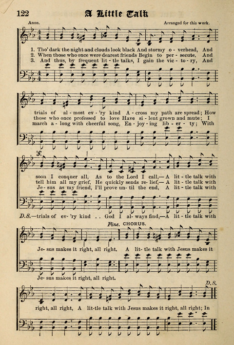 Praise in Song: a collection of hymns and sacred melodies page 122