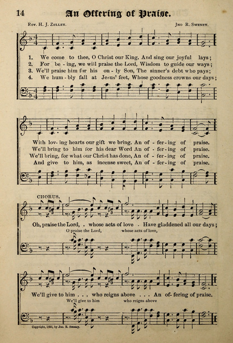 Praise in Song: a collection of hymns and sacred melodies page 14