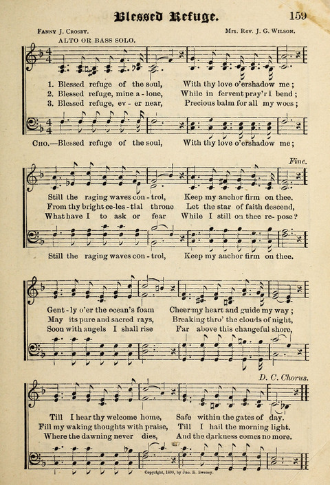 Praise in Song: a collection of hymns and sacred melodies page 159