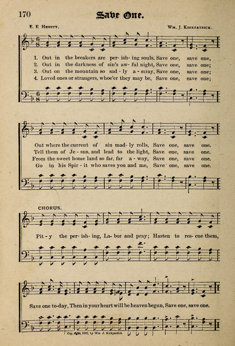 Praise in Song: a collection of hymns and sacred melodies page 170