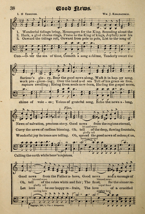 Praise in Song: a collection of hymns and sacred melodies page 38