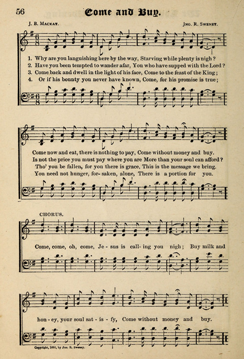 Praise in Song: a collection of hymns and sacred melodies page 56
