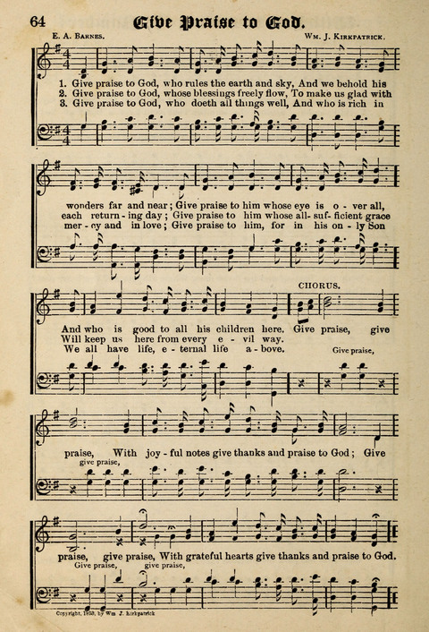 Praise in Song: a collection of hymns and sacred melodies page 64