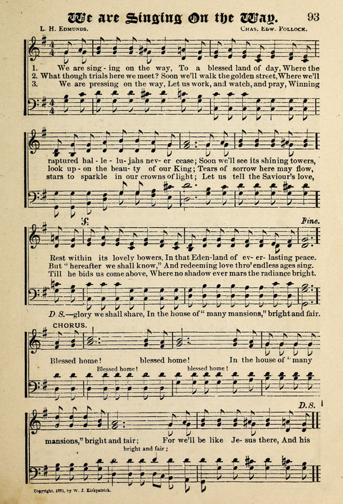 Praise in Song: a collection of hymns and sacred melodies page 93