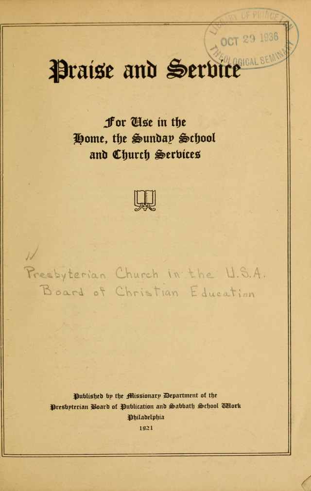 Praise and Service page ii