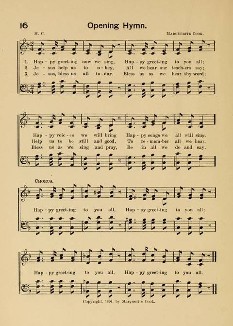 Primary Songs No. 2: for the primary class in the sabbath school and for use in the home, the kindergarten and day school page 16