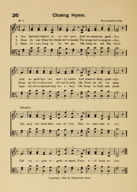 Primary Songs No. 2: for the primary class in the sabbath school and for use in the home, the kindergarten and day school page 26