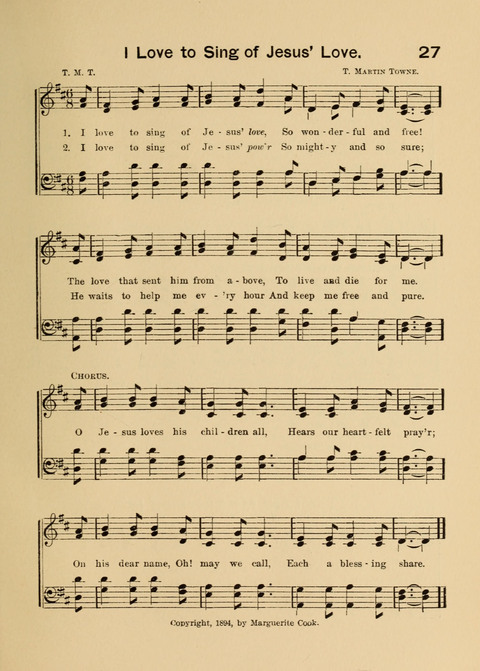 Primary Songs No. 2: for the primary class in the sabbath school and for use in the home, the kindergarten and day school page 27