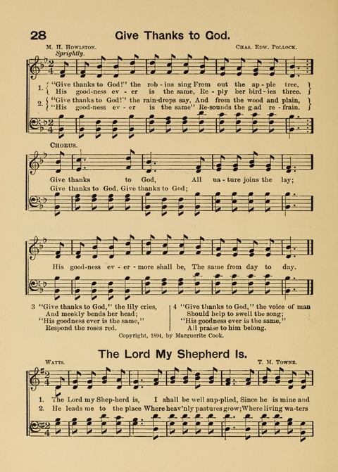 Primary Songs No. 2: for the primary class in the sabbath school and for use in the home, the kindergarten and day school page 28