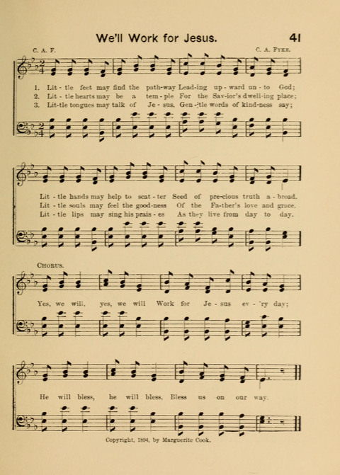 Primary Songs No. 2: for the primary class in the sabbath school and for use in the home, the kindergarten and day school page 41