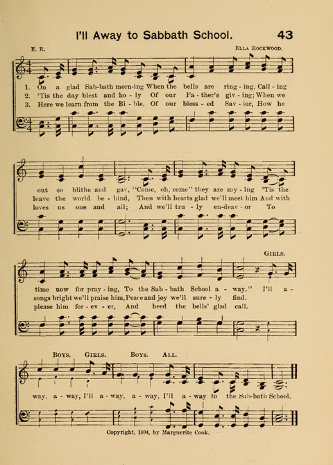 Primary Songs No. 2: for the primary class in the sabbath school and for use in the home, the kindergarten and day school page 43
