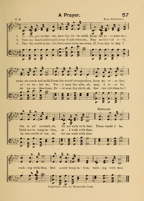 Primary Songs No. 2: for the primary class in the sabbath school and for use in the home, the kindergarten and day school page 57
