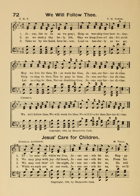 Primary Songs No. 2: for the primary class in the sabbath school and for use in the home, the kindergarten and day school page 72