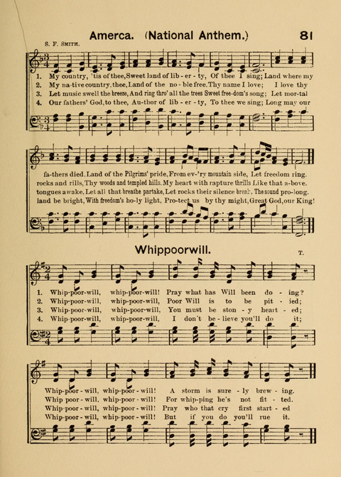 Primary Songs No. 2: for the primary class in the sabbath school and for use in the home, the kindergarten and day school page 81