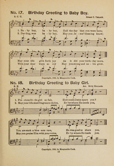 Primary Songs No. 3: for the primary department in the Sunday school, and for use in the home page 13