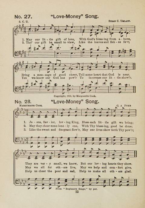 Primary Songs No. 3: for the primary department in the Sunday school, and for use in the home page 20