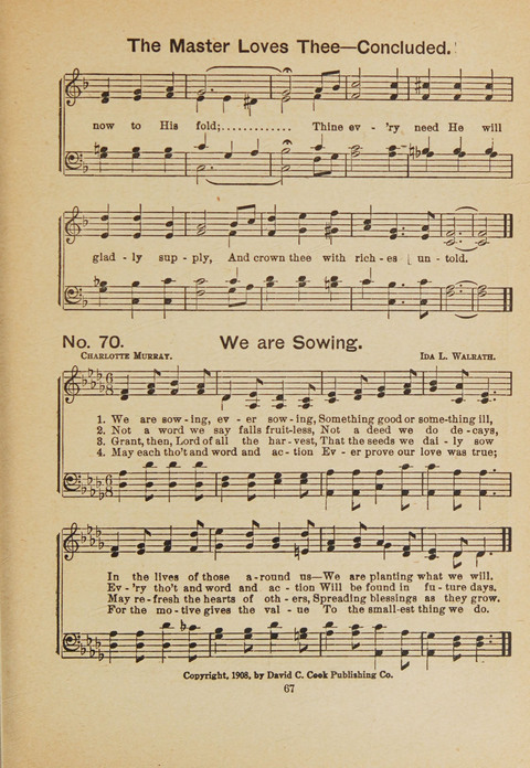 Primary Songs No. 3: for the primary department in the Sunday school, and for use in the home page 65