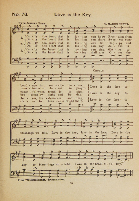 Primary Songs No. 3: for the primary department in the Sunday school, and for use in the home page 73