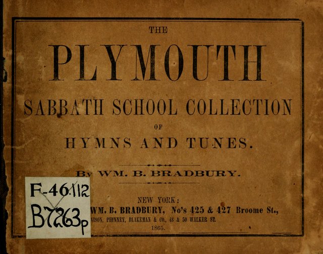 The Plymouth Sabbath School Collection of Hymns and Tunes page i