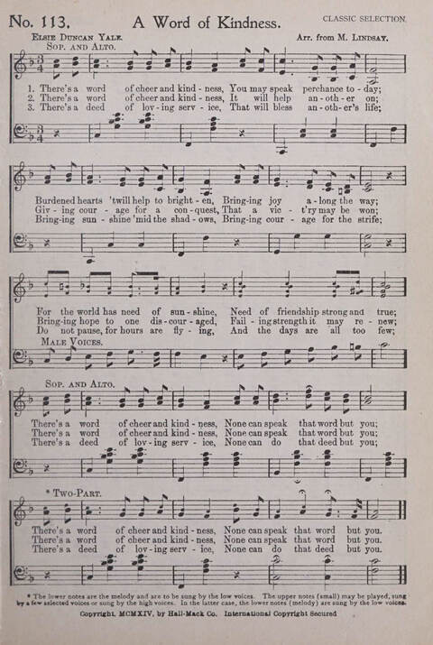 Praise and Service Songs for Sunday Schools page 109