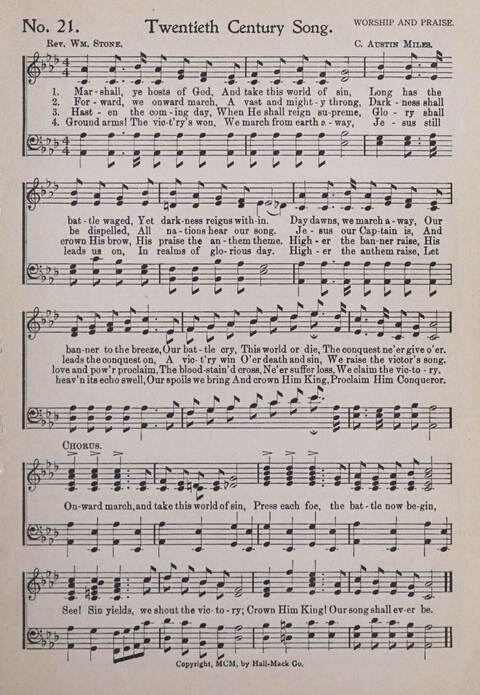 Praise and Service Songs for Sunday Schools page 21