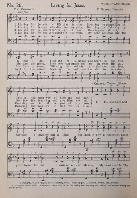 Praise and Service Songs for Sunday Schools page 28