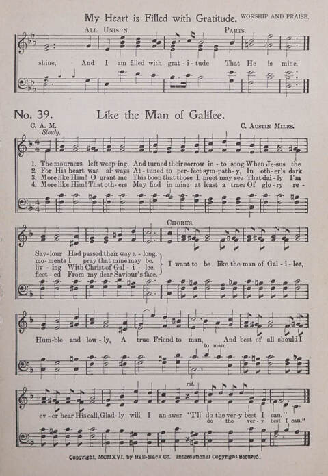 Praise and Service Songs for Sunday Schools page 39