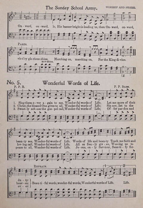 Praise and Service Songs for Sunday Schools page 5
