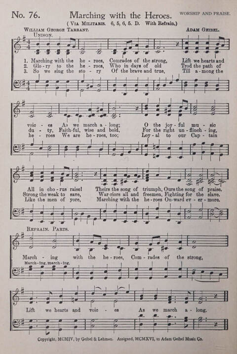 Praise and Service Songs for Sunday Schools page 72