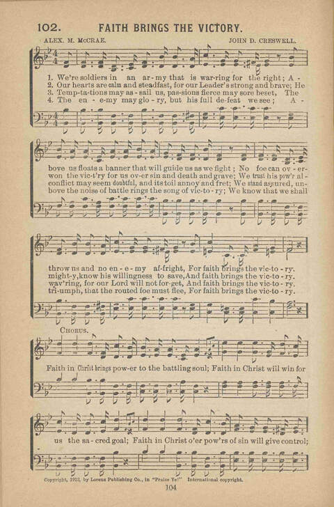 Praise Ye: a collection of sacred songs page 104