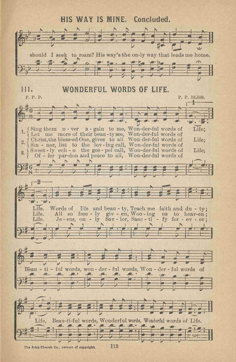 Praise Ye: a collection of sacred songs page 113