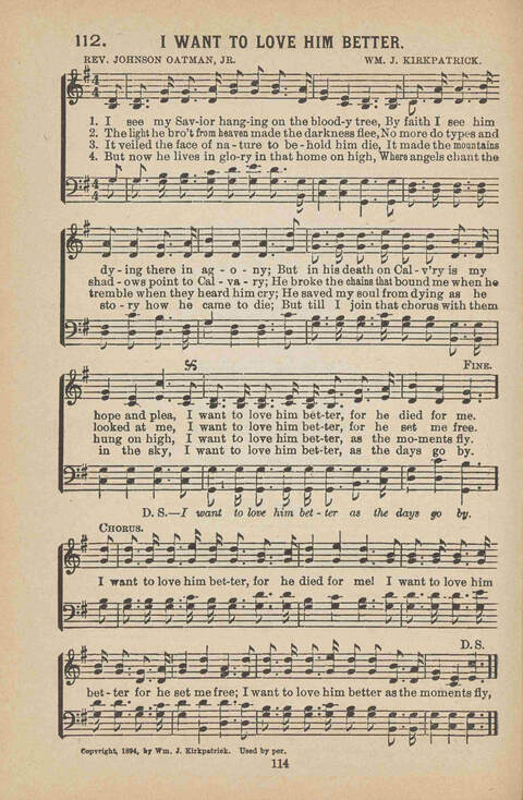 Praise Ye: a collection of sacred songs page 114
