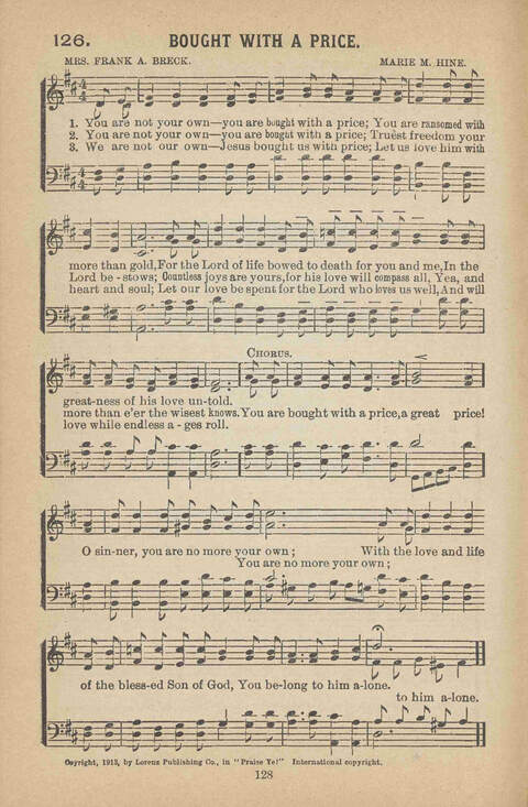 Praise Ye: a collection of sacred songs page 128