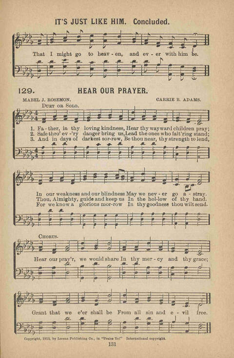 Praise Ye: a collection of sacred songs page 131