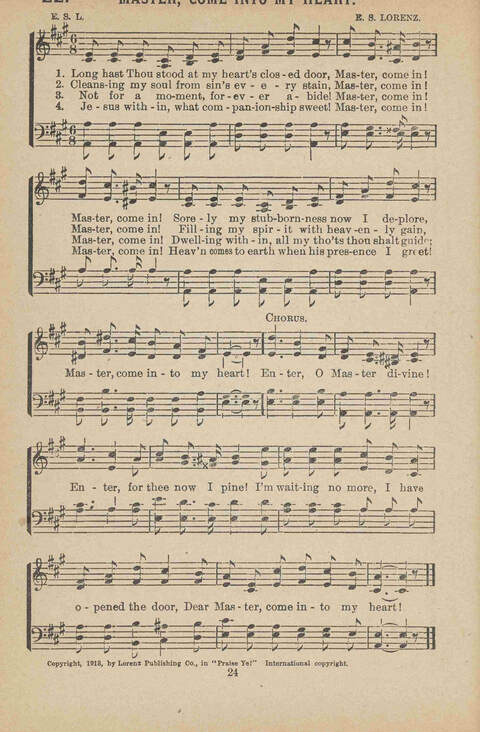 Praise Ye: a collection of sacred songs page 24
