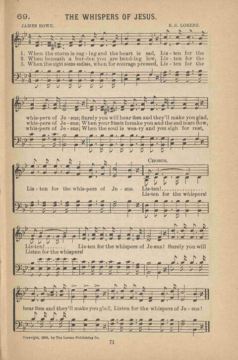 Praise Ye: a collection of sacred songs page 71
