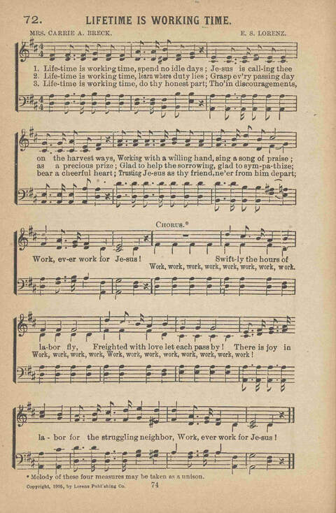 Praise Ye: a collection of sacred songs page 74