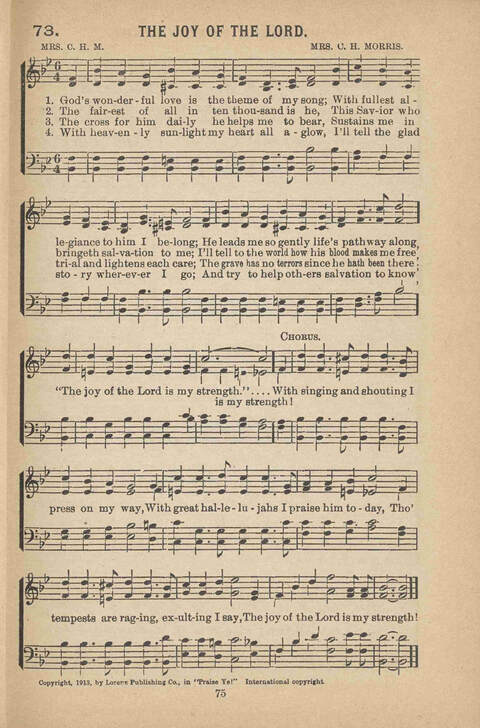 Praise Ye: a collection of sacred songs page 75