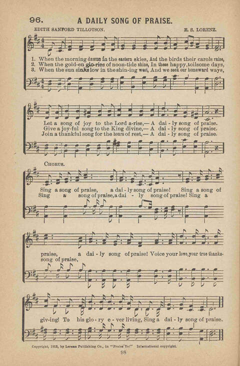 Praise Ye: a collection of sacred songs page 98