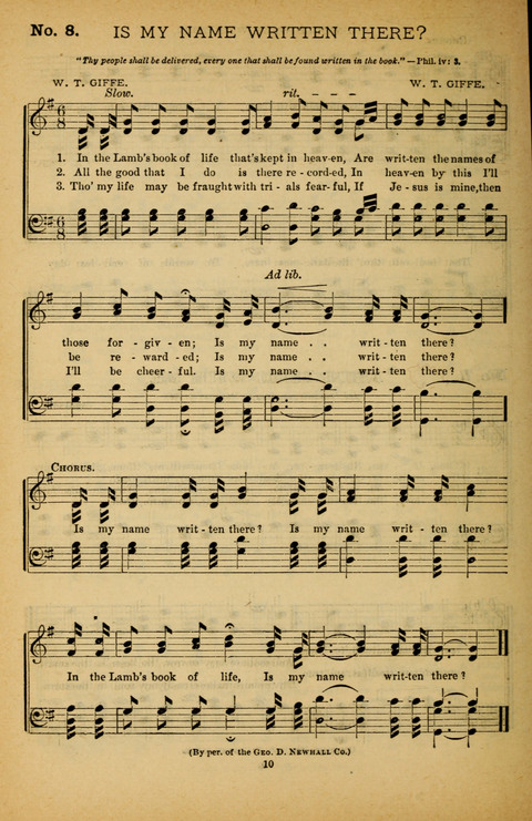 Pearls of Gospel Song: for gospel workers. a choice collection of hymns and tunes page 10