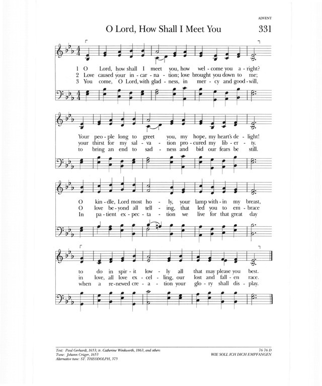 Psalter Hymnal (Gray) 331. O Lord, how shall I meet you | Hymnary.org