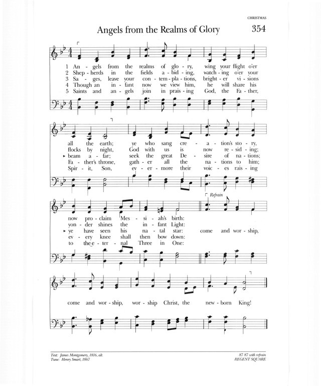 Psalter Hymnal (Gray) 354. Angels from the realms of glory | Hymnary.org