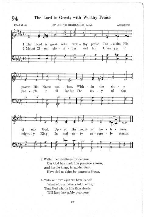 Psalter Hymnal (Red): doctrinal standards and liturgy of the Christian Reformed Church page 107