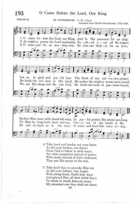 Psalter Hymnal (Red): doctrinal standards and liturgy of the Christian Reformed Church page 220