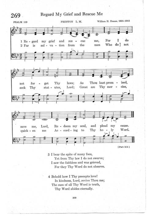 Psalter Hymnal (Red): doctrinal standards and liturgy of the Christian Reformed Church page 309
