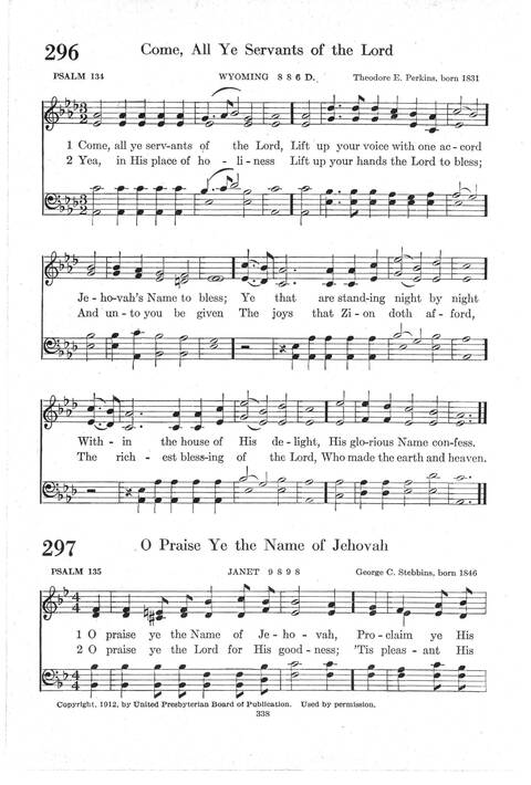 Psalter Hymnal (Red): doctrinal standards and liturgy of the Christian Reformed Church page 338